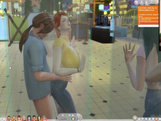 The Sims 4:10 people having hot sex in a transparent shower - Part 2