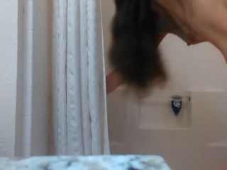 PinkMoonLust cleans out Butthole Asshole Anus For Chaturbate Live Show Hotel Bathroom Motel Shower