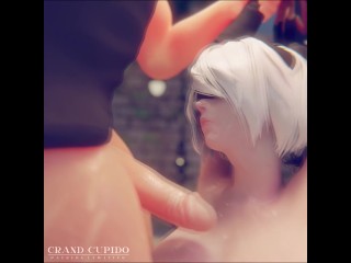Slut Street 2B Adventures Deep Blowjob Throat Fuck And Cum Grand Cupido ( Nier Automata )