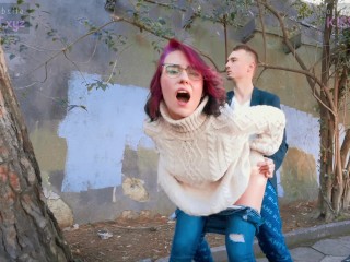 Kiss Cat love Breakfast with Sausage - Public Agent Pickup Russian Student for Outdoor Sex 4k