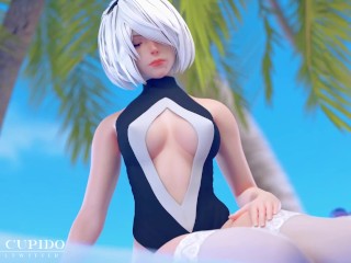 Animation Love Affair 2B on the Caribbean Beach POV Grand Cupido ( Nier Automata )