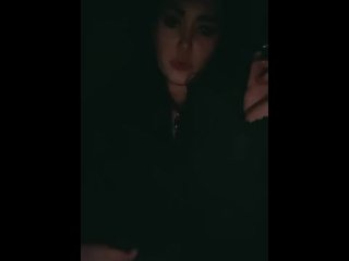 Smoking and flashing my tits in a fur coat 