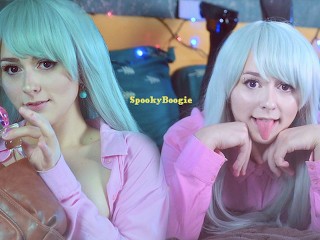 Elizabeth Liones tries a new glass toy in all her holes - ASMR Cosplay Spooky Boogie HD