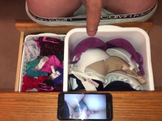 Fan dared me to Piss all over my wife’s Bras & Panties In her drawer, so I did after cumming on them