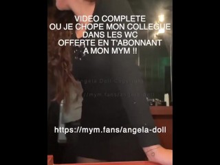 Angela Doll - defi risqué : me faire enculer par mon collegue de bureau dans les WC !!!