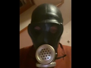 Double masked over Latexmask with mouth feature another russian gas mask