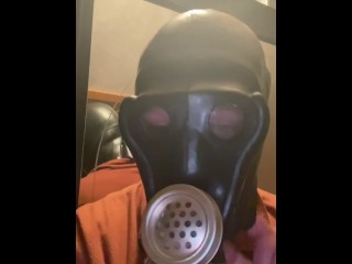 Double masked over Latexmask with mouth feature another russian gas mask