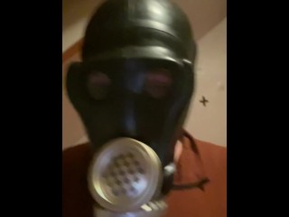 Double masked over Latexmask with mouth feature another russian gas mask