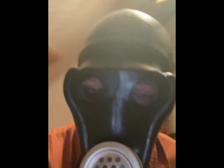 Double masked over Latexmask with mouth feature another russian gas mask