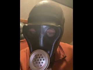 Double masked over Latexmask with mouth feature another russian gas mask