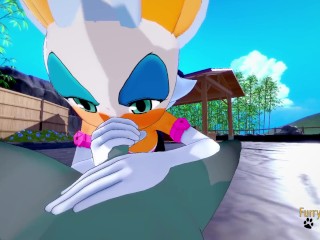 Sonic Animal Crossing Hentai - Raymon Gets Cum In Rouge's Mouth Then Rides His Dick