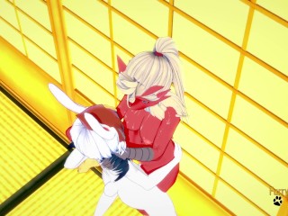 Pokemon Hentai - Pokemon Hentai - Cinderace Gets Cum On Blaziken's Tits Then Fucks Her