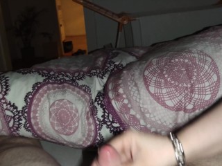 I slap his cock with my long pointy nails after a huge cumshot
