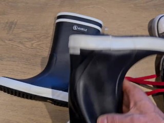 Cum on Aigle rubberboots 