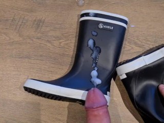 Cum on Aigle rubberboots 