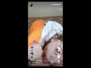 TIKTOK CHALLENGE - my stepbrother visited me last weekend and we did a live stream of me sucking his