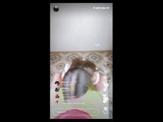 TIKTOK CHALLENGE - my stepbrother visited me last weekend and we did a live stream of me sucking his