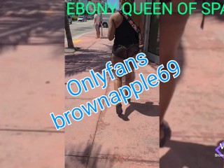 Horny EBONY Hotwife explores Miami Beach Spring Break with some Bulls and Adult theaters 