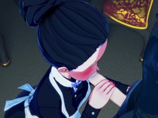 Isabella gives a great blowjob, swallows a load of cum - Promised Neverland Hentai