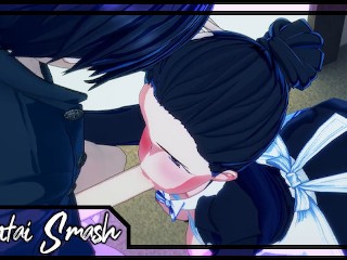 Isabella gives a great blowjob, swallows a load of cum - Promised Neverland Hentai