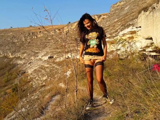 Outdoor Canyon Sex in Her Sexy Lingerie, Hope the tourists didn't hear:)