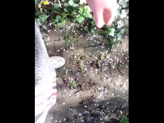 Teenboy in Sneaker walk outdoor