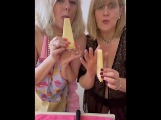 Cath and Anna - Parmesan cheese play 