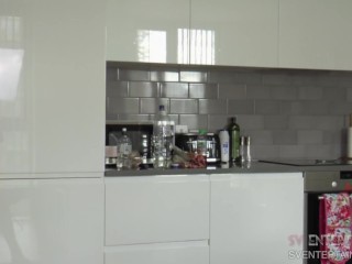 Hot ebony girl Lola plays with white cock