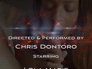 Hot ebony girl Lola plays with white cock