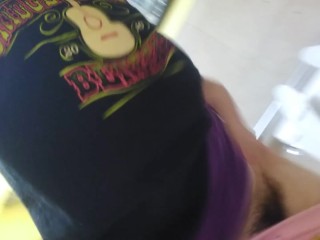 Farting Hairy PinkMoonLust Stands Pees Girl Piss Public Restroom Bathroom Hot Toilet Fart