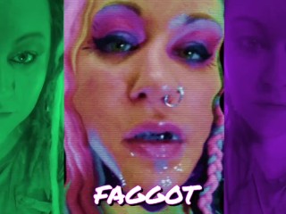 BECOME A LITTLE FAGGOT BITCH FOR THE SHEMALE WATCH AT YOUR OWN RISK