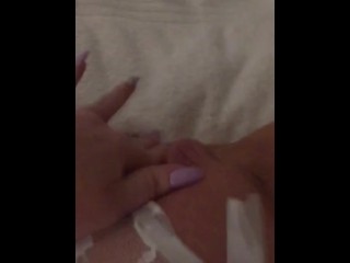 Naughty girl fingers her pussy while listening to parents fuck next door