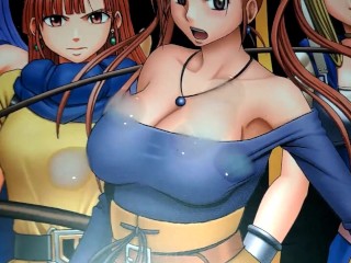 ドラゴンクエスト(ドラクエ)美少女7人にチンポを押し付け最後はゼシカの巨乳にぶっかけ