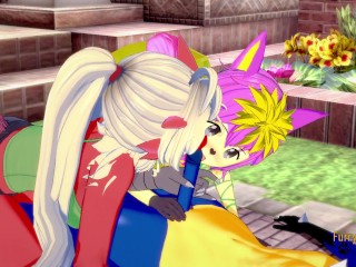 Pokemon Furry Hentai - Threesome Blaziken and Deerling suck Lucario's cock then he fucks them