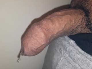 Jerking my uncircumcised cock to a thick and hard cumshot explosion, small hard penis masturbation