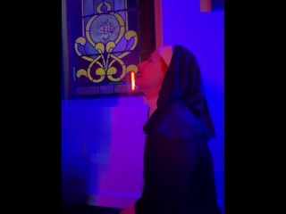 Sexy nun porn bloopers in a church
