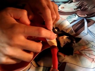 遠坂凛(Fate/FGO)魔法少女フィギュアに精液ぶっかけオナニー&キス&足舐め