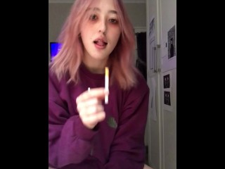 teasing..having fun and smoking