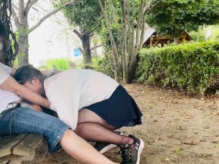 おとこの娘で公園散歩してたらチンチン出して誘って来たのでフェラしてあげました(^^)