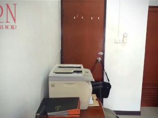 SEXRETARY in office Stupid Secretary and scanner scans boobs and pussy on MFP 1