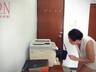 SEXRETARY in office Stupid Secretary and scanner scans boobs and pussy on MFP 1