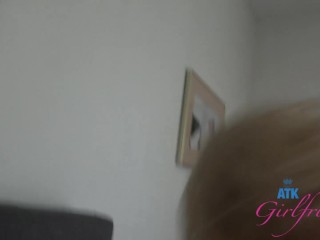 Super petite blonde (90lbs) drilled POV takes a creampie - Homemade Amateur Video / Minxx Marley