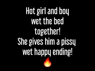 ⭐ Hot Girl And Boy Pissing Pants Together! Then She Gives Him A Pissy Wet Handjob! 