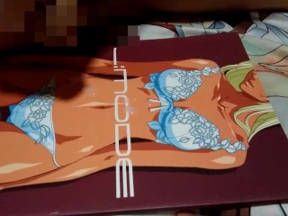 二次元下着ギャルに精子ぶっかけ【変態オタクのオナニー】