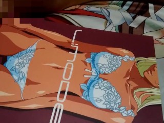 二次元下着ギャルに精子ぶっかけ【変態オタクのオナニー】