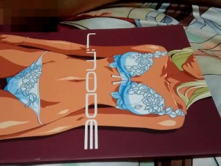 二次元下着ギャルに精子ぶっかけ【変態オタクのオナニー】