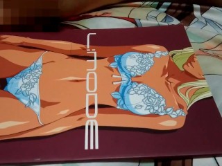 二次元下着ギャルに精子ぶっかけ【変態オタクのオナニー】