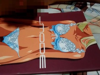 二次元下着ギャルに精子ぶっかけ【変態オタクのオナニー】