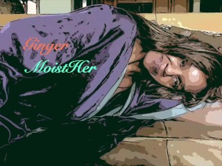 Milky MILF Ginger MoistHer squeezing milk from saggy tits