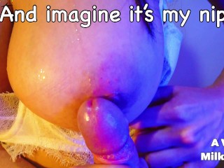 Handjob with a vibrator and written JOI! A Very Milky Way